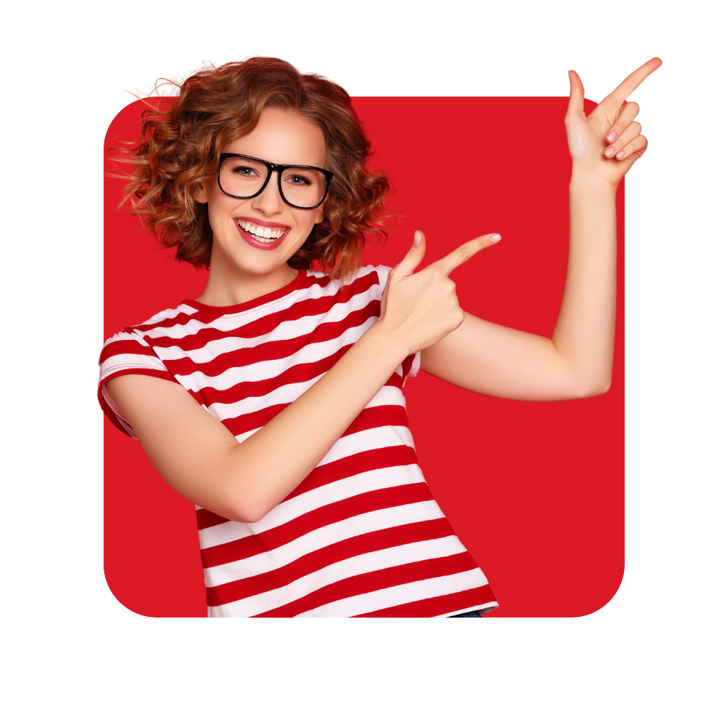 formation au management collaboratif - femme en rouge montrant du doigt